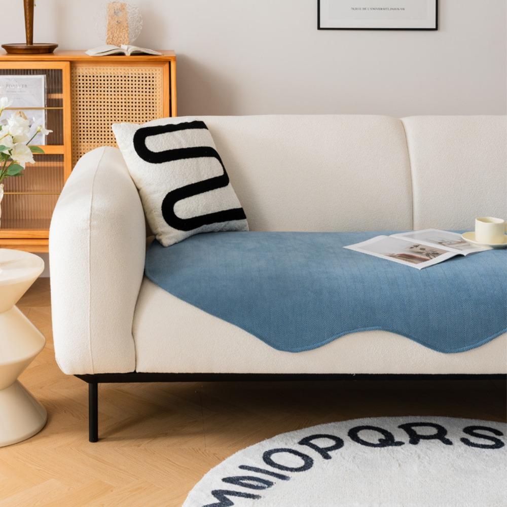 Non Slip Chenille Sofa Cover Protector Irregular Shape Universal for All Seasons Cushion Pad