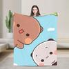 Super Soft Bubu Dudu Bear And Panda Throw Blanket Premium Flannel Fleece Lightweight Bed Blanket Cozy Plush Bedspread All Season