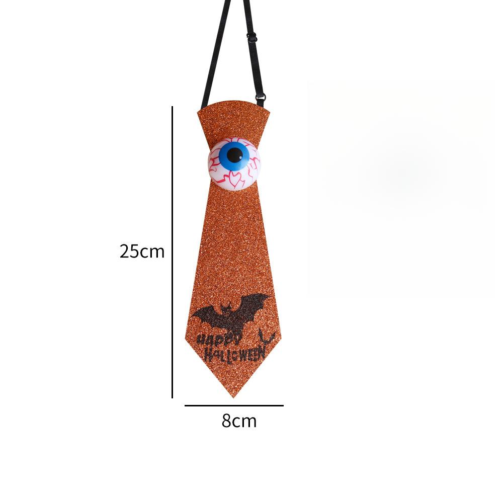 Creative Halloween Glowing Eyeball Tie for Children and Adults, Masquerade Costume, Gold Powder Bat Bow Tie Prop