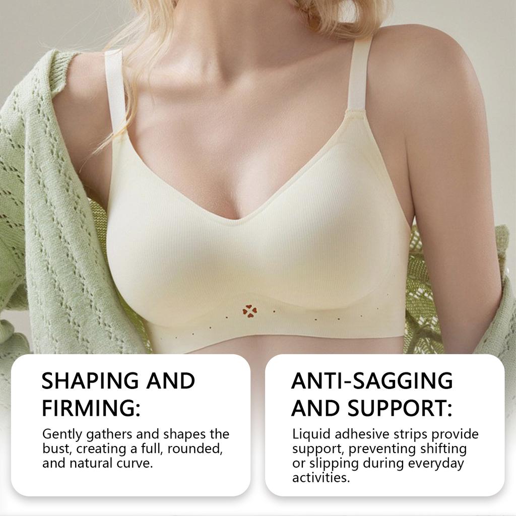 Zeriluna Four-leaf Flower Breathable Ribbed Push-up Bra Comfortable, Body-fitting, Skin-friendly, Soft and Breathable Underwear