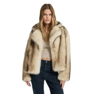 Coat women's autumn and winter European and American short fox hair big fur collar jacket