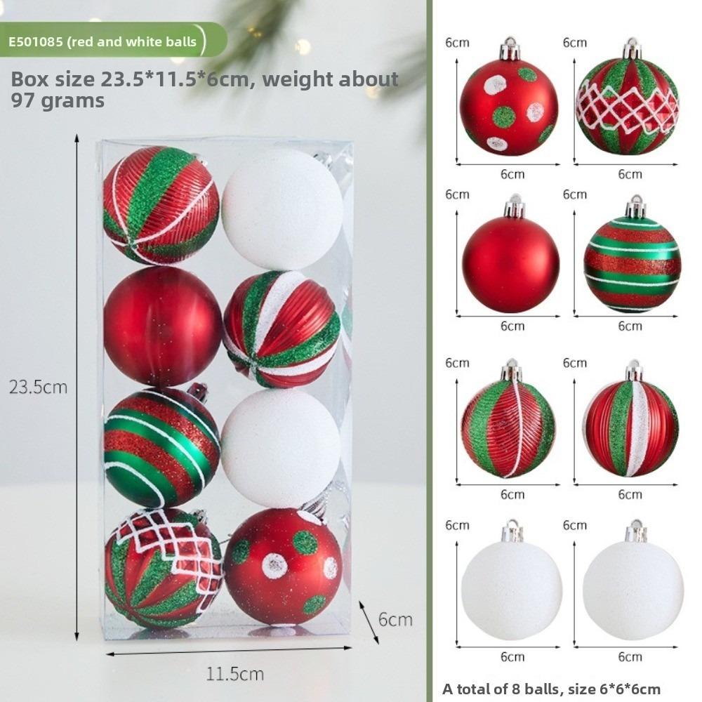 New Creative Christmas Ball Plastic 6cm Xmas Tree Ornament Reusable Painted Plastic Ball Christmas