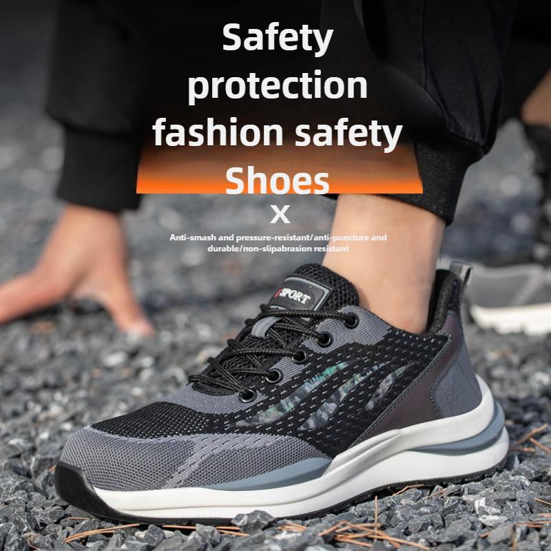 Plastic Toe Safety Boots Construction Work Shoes For Man Lightweight Work Shoes Puncture Proof Indestructible Safety Sneakers