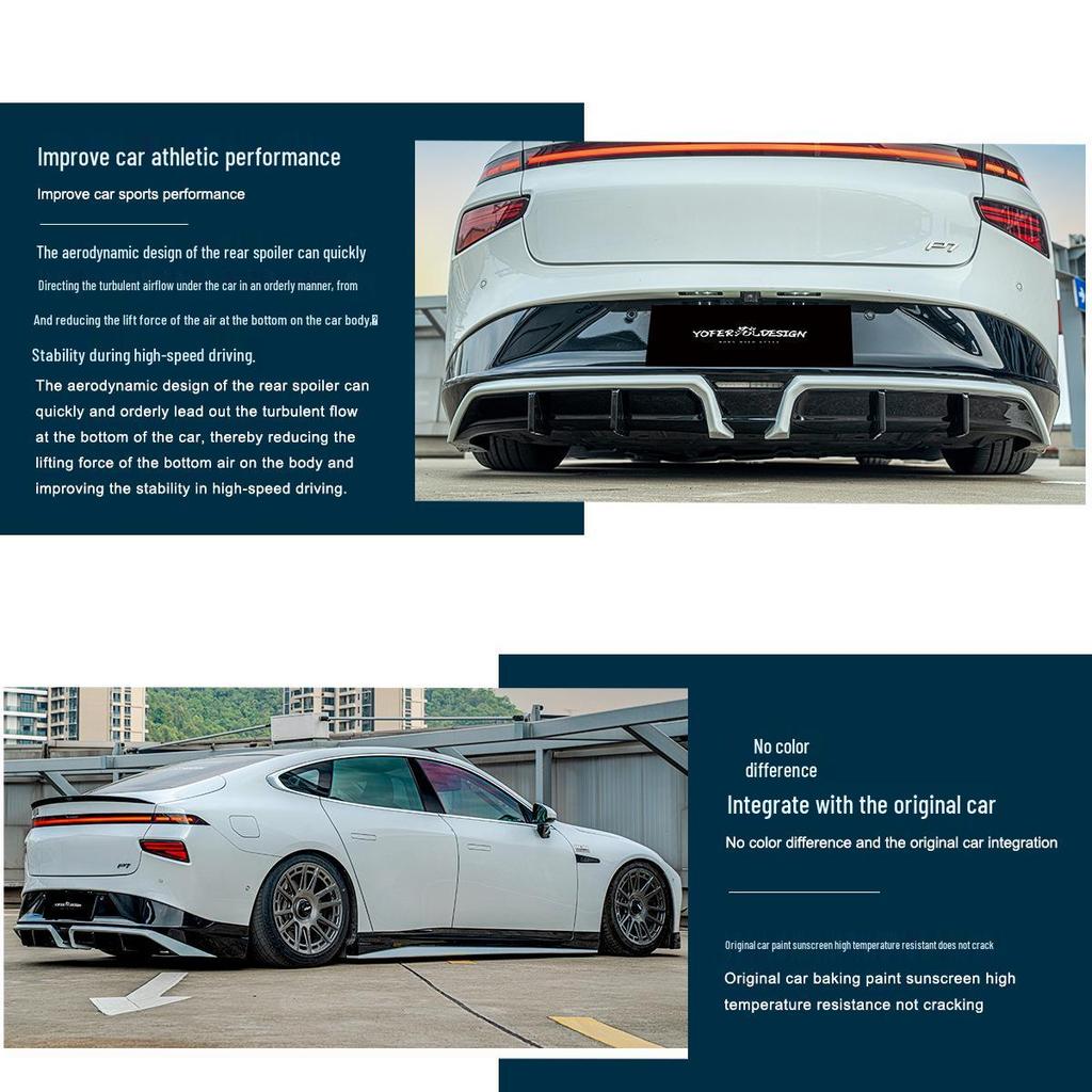 XPENG P7 YOFER Kit: Front Lip, Side Skirts, Rear Lip, Spoiler, Carbon Fiber Tail Wing, Eyebrows.