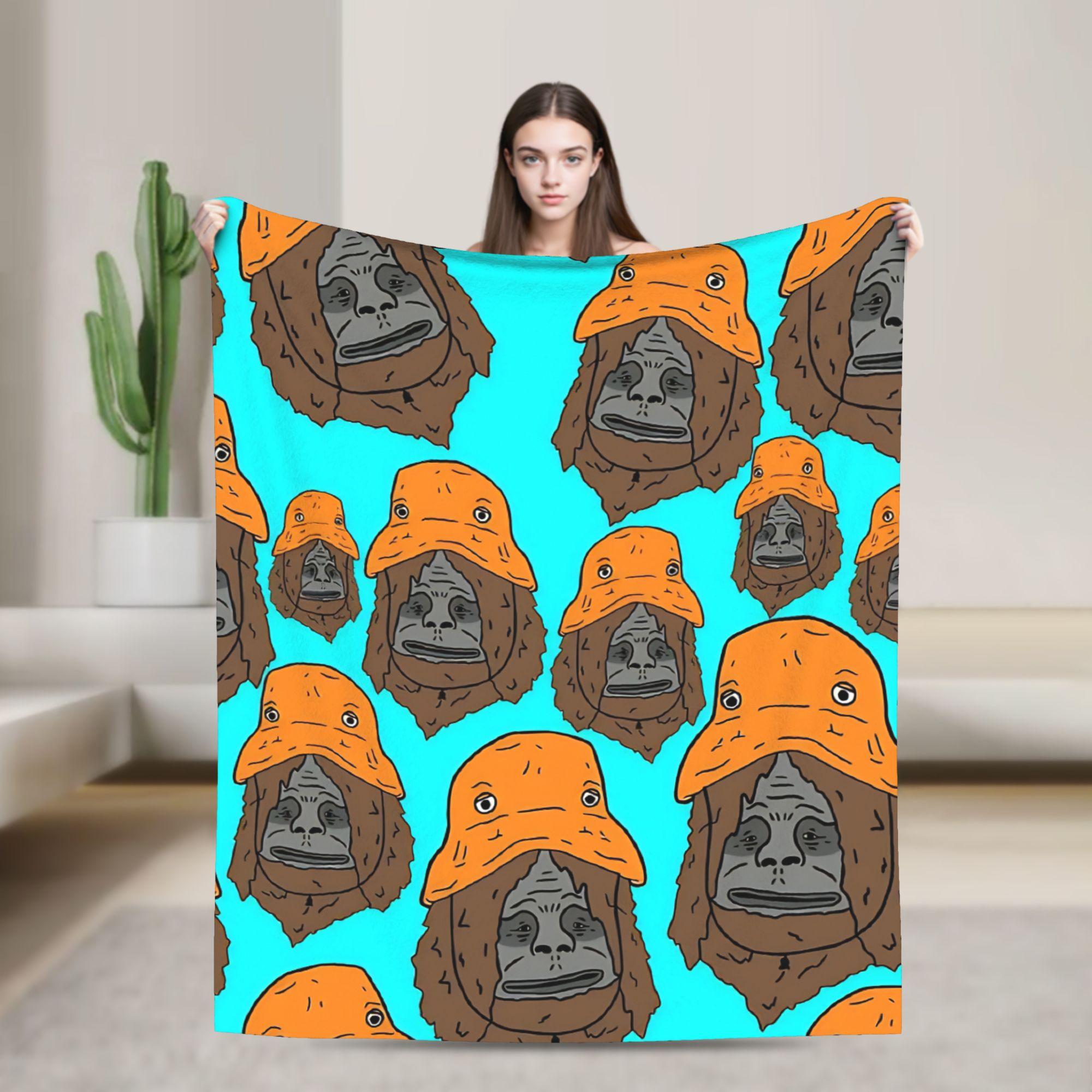 Sassy the Sasquatch Soft Blanket Child Plush Throw Blanket Aesthetic Couch Chair Flannel Bedspread Sofa Bed Cover 75X95CM