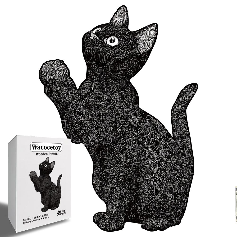 Thread Cat Puzzle Game High Difficulty Hand-Assembled Toy Wooden Special-Shaped Puzzle
