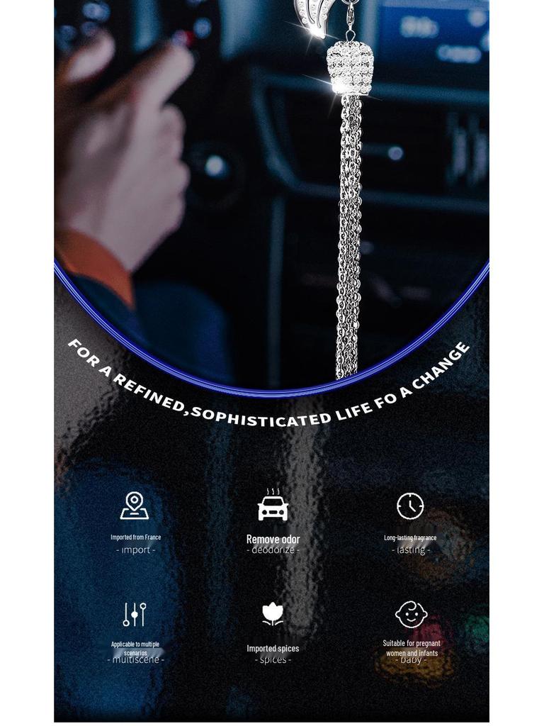 Car Aromatherapy Hanging Ornament for Odor Removal - Rearview Mirror Pendant with Empty Bottle.