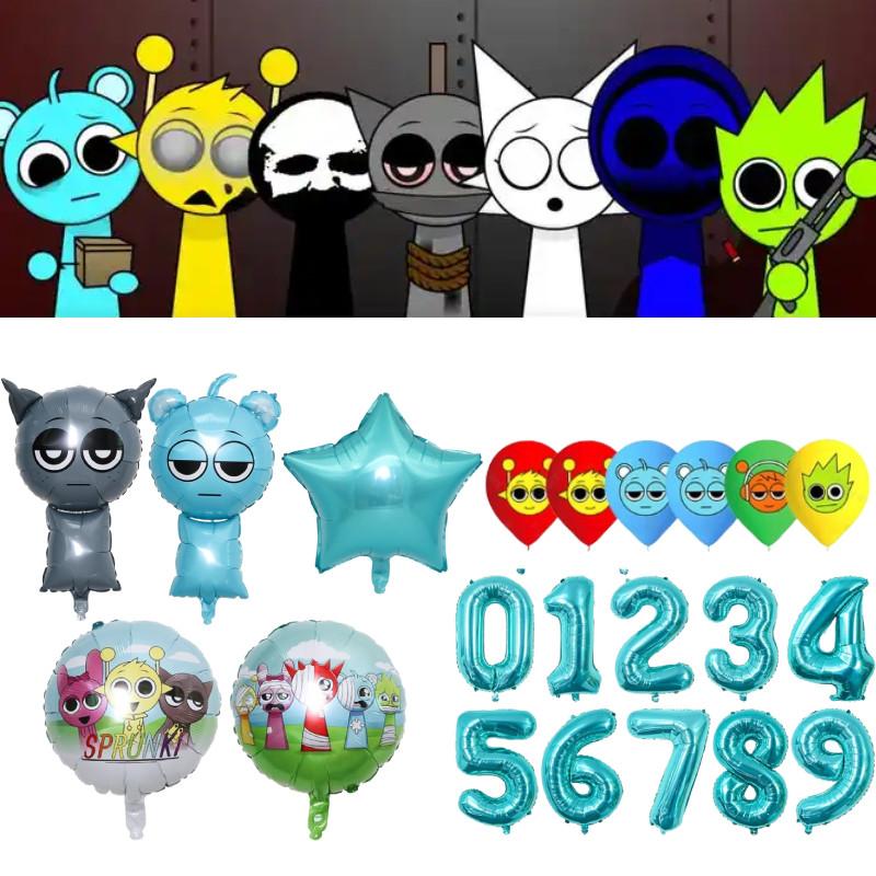 Foil Sprunki Cartoon Balloons Colorful Wedding Festival Birthday Decoration