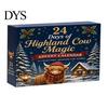 Decorative Bag Charms Highland Cow Advent Calendar, 24 Unique Acrylic Ornaments, Christmas Countdown Blind Box 2D Flat Hanging for Tree Decoration