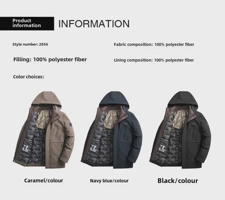 Men’s Large Winter Coat: Heat-Collecting Cotton Jacket with Plus Velvet for Dad, Middle-Aged and Elderly, Thickened for Autumn and Winter.