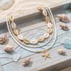 Bohemian Multilayer Starfish Shell Rice Beads Necklace for Women Handmade Summer Ocean Style Choker Girl Vacation Party Jewelry