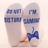 Trendy Mid-Calf Sports Socks: Lettered Soles, Non-Slip Design, Creative Casual Style for Gaming