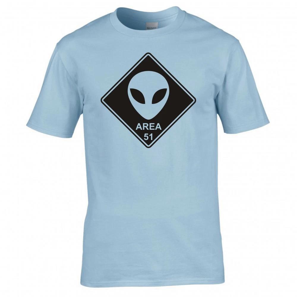 Funny Alien Area 51 Road Sign Tshirt 2XL