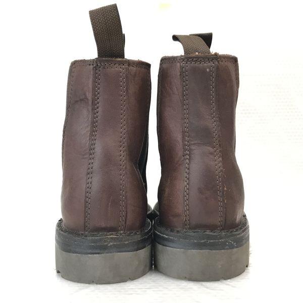 France OSLO Heavy Leather Side Gore Boots 40 25.0 Brown Minimal Heel Wear(USED)