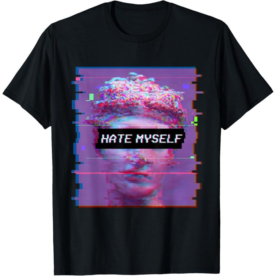 

Vaporwave David Statue Sad Aesthetic Art Hate Myself T-Shirt XXXXXL чорний