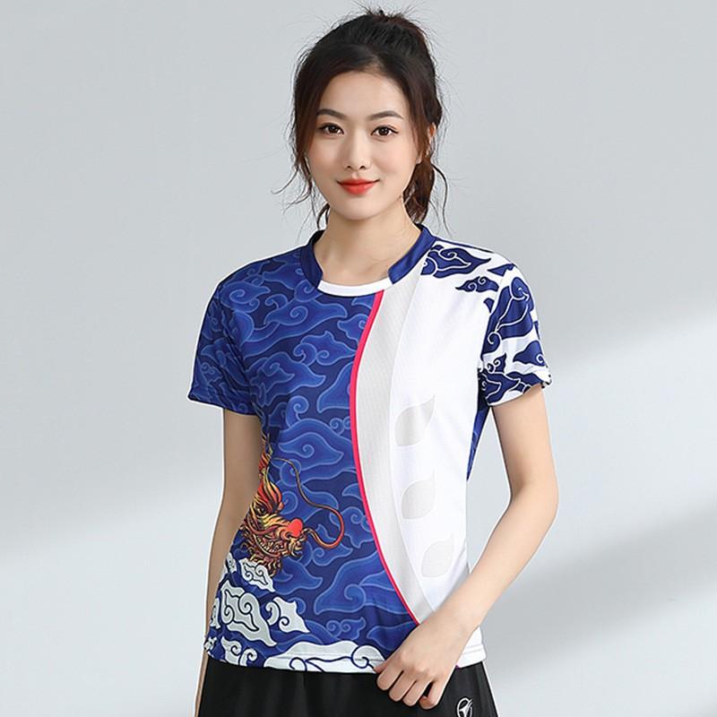 Unisex Badminton Shirt Short Sleeve Quick Dry Breathable Sport T-Shirt Men Women Kids Athletic Wear