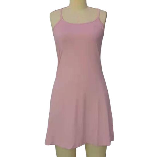 Women's Sleeveless Tennis Dress with Shorts And Pockets Spaghetti Strap Racerback Mini Dress Workout Athletic Dresses for Golf Running