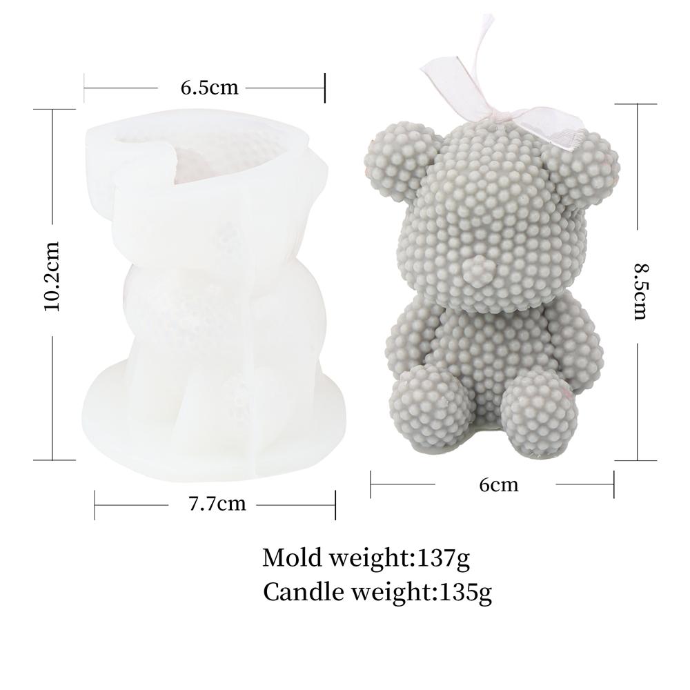 Stampo per candela profumata a forma di orso carino 3D Stampo per sapone in resina a forma di orso per candele Decorazione per la casa Stampo in silicone per candela a forma di orsetto in resina