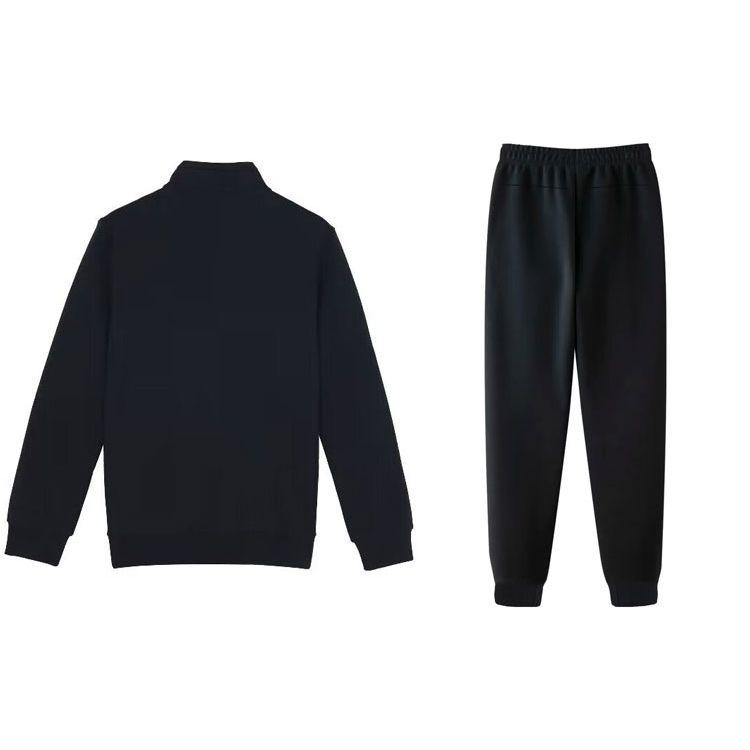 Li Ning Badminton Series Solid Color Logo Casual Sports Suit Men Suits Black AWDT959-1+AKLT645-1