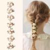 10PCS Sparkling Flower-shaped Crystal Pearl Button Pearl Hairpins Headwear Clip Rhinestone Buttons