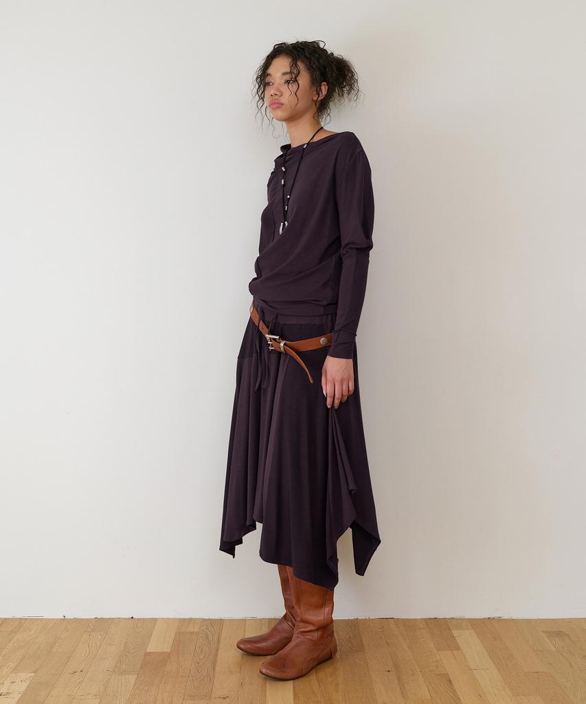 THEVINYLHOUSE Twisted Drape Top(W) Purple