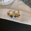 Vintage Colorful Round Beaded Hoop Earrings for Women Ladies Ethnic Style Stones Bead Pendant Earrings Party Jewelry Accessories