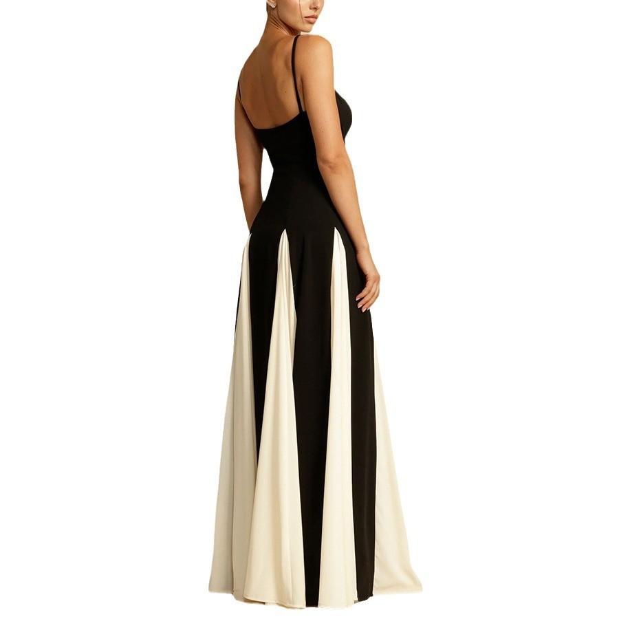 Modern Polyester Splicing Sleeveless Maxi Dress For Casual Summer Wear