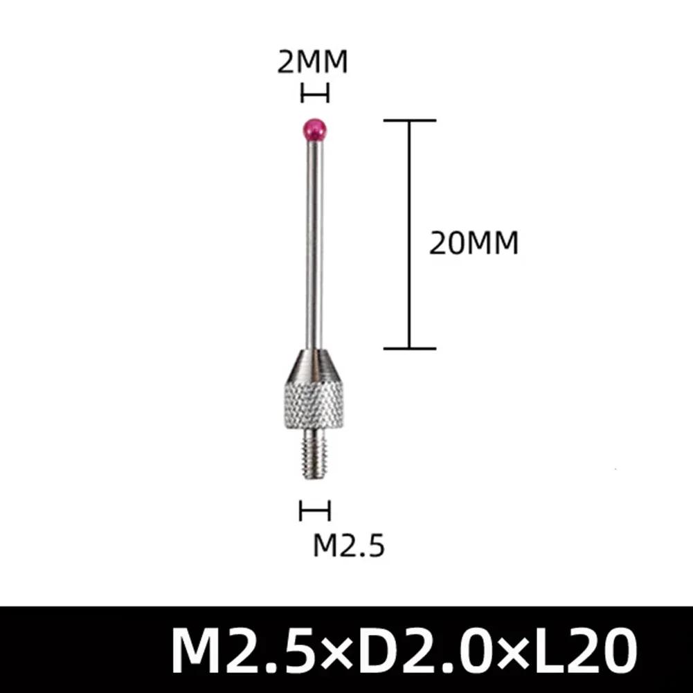 

1Pc M2.5 CNC Probe Tip Measuring Head 2mm Stylus Ball Porcelain Shaft 10-50mm Sensor Probe For Machine Accessory