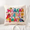 Cartoon Manana Sera K-Karol G Cushion Cover Summer Coolness Linen Fabric Double-Sided Printing Pillow Case Sofa Home Decor Gift