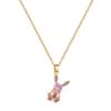 Růžový syntetický zirkonový králičí náhrdelník s přívěskem pro ženy 2025 nové módní šperky