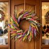 Realistic Simulated Wheat Wreath Fall Harvest Festival Wreath For Front Door Mantels Porch Garden Display And Thanksgiving Party Centerpieces