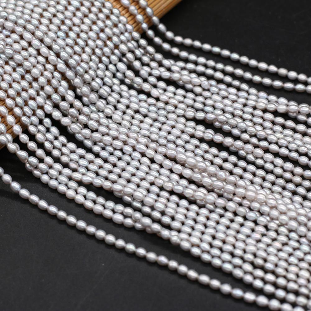 1String, AAA Grey Natural Flat Shape Pearls Beads, 4-5mm, for DIY Necklaces Bracelets Accessories, Jewelry Making, Birthday, Wedding, Party Gift 36cm