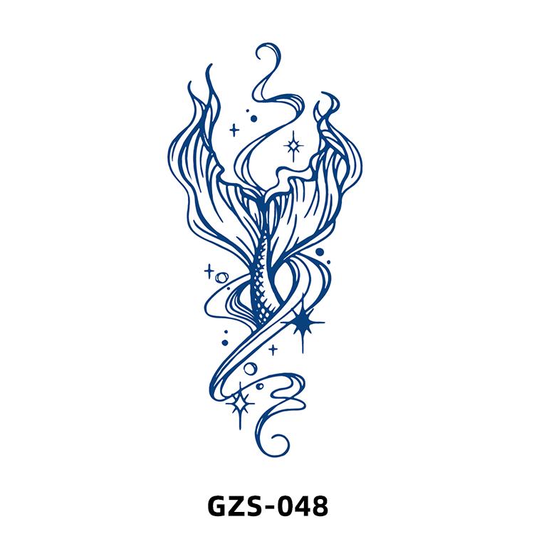 1 Sheets Semi Permanent Tattoos Women's Arm Back Fake Tattoos Waterproof and Long Lasting Plant Juice Tattoos