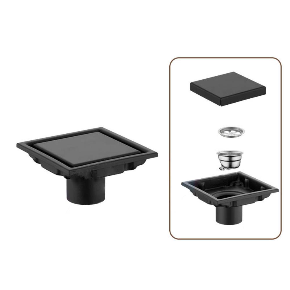 Geruchshemmende Duschrinne mit großem Durchfluss 304 Edelstahl Duschroste Quadratischer Bodenablauf Toiletten