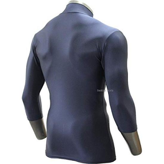 XANAX Baseball High UPF Made In Japan Undershirt, Neck, 3/4 Sleeves, 50+, BUS-621, D.Navy, Medium,