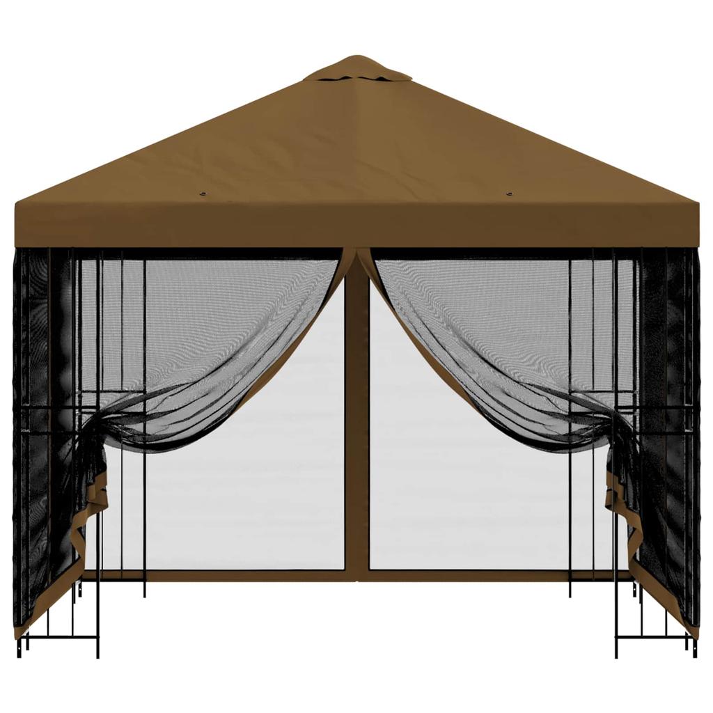 Garden Pavilion with Side Walls 3 X 3 M Taupe