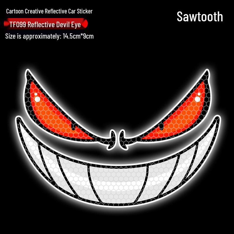 Devil Eyes Reflekterande Motorcykel & EV Karossdekal - Kreativ Personalisering