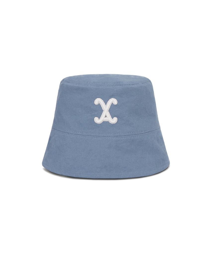 Bajal Va Curved 3D Logo Drop Bucket Hat Blue