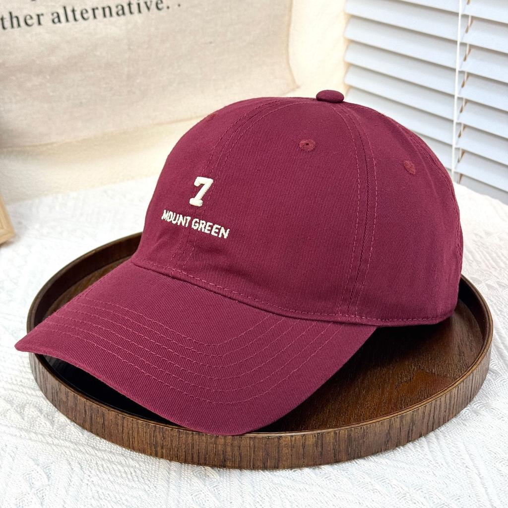 Fashion Hat Combed Cotton Retro Color Japanese Embroidery Letter Washed Baseball Hat Men's and Women's Spring and Autumn Casual Bent Cap
