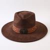Best-selling European and American Style Suede Velvet Wide-brimmed Top Hat, Classic Fashion Western Cowboy Hat for Men and Women