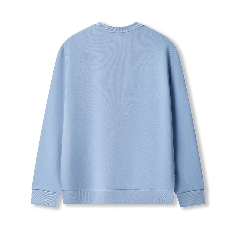 Fila Heritage Fashion Classic Simple Comfortable Casual Versatile Knitted Crew Neck Sweatshirt Men Sweatshirt Sky-Blue F11M548217FBU