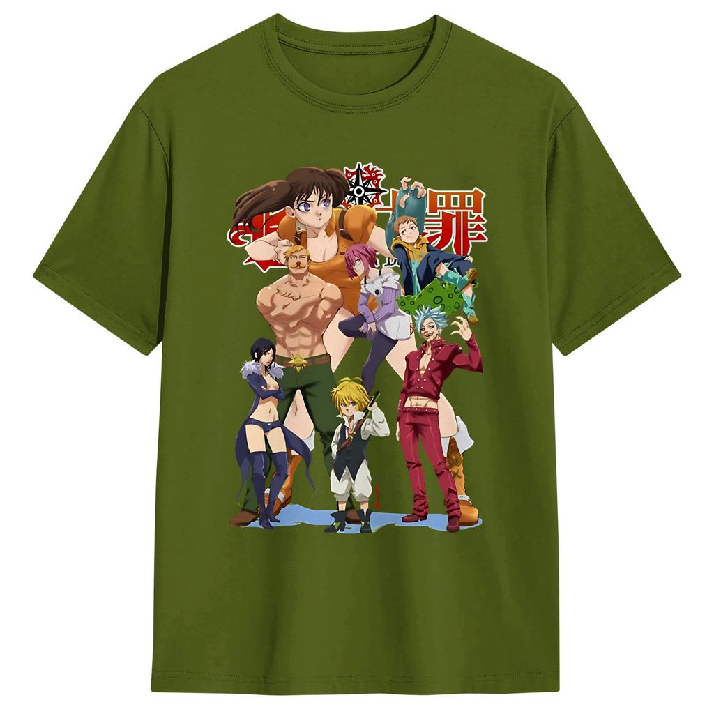 The Seven Deadly Sins Anime TShirt Summer Leisure T Shirts Cotton ONeck Oversized Top Tees Short Sleeve Awesome Tshirt