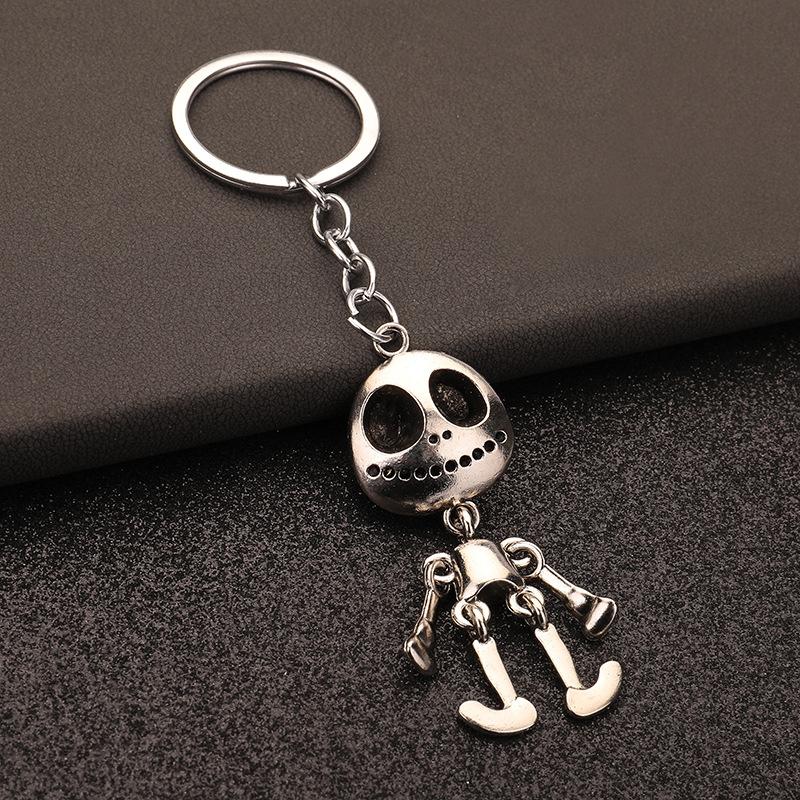 Metal Skeleton Keychain Movable Robot Pendant Creative Design Halloween Accessory Durable Key Ring Gift for Everyday Use