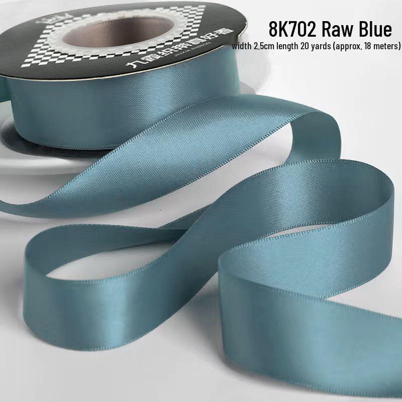 2.5cm Double-Sided Satin Ribbon for DIY, Weddings, Gifts, Bouquets, Cakes, and Bows