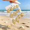 Elegant Women's Stud Earrings Set: Flower & Starfish Design for a Unique Touch