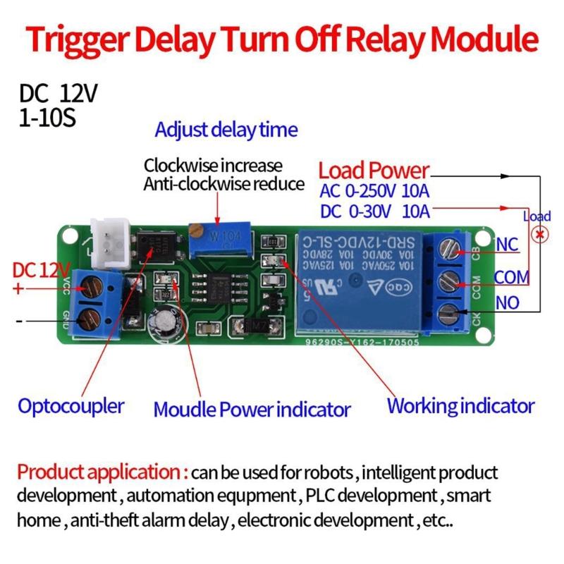5v/12v Timing Time Relays Switching Module Delay, And Offs Time Adjustable