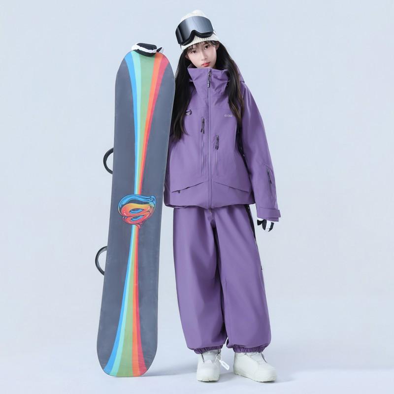 Unisex Ski Suit Set Snowboarding Jacket Pants Thermal Insulated Outdoor Winter Gear Waterproof Breathable Nylon