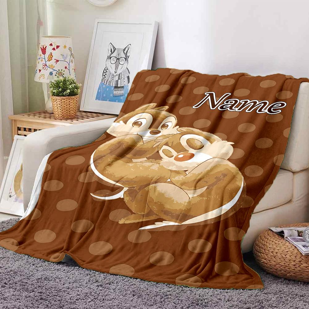 Coperta personalizzata con nome 'n' Dale Adventure per Divano e Letto, Coperta Peluche Accogliente e Morbida Super Morbida e Calda per Autunno e Inverno. 0908425