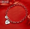 925 Sterling Silber Seitenkette mit Buchstaben Exquisites Armband Geschenk Schmuck