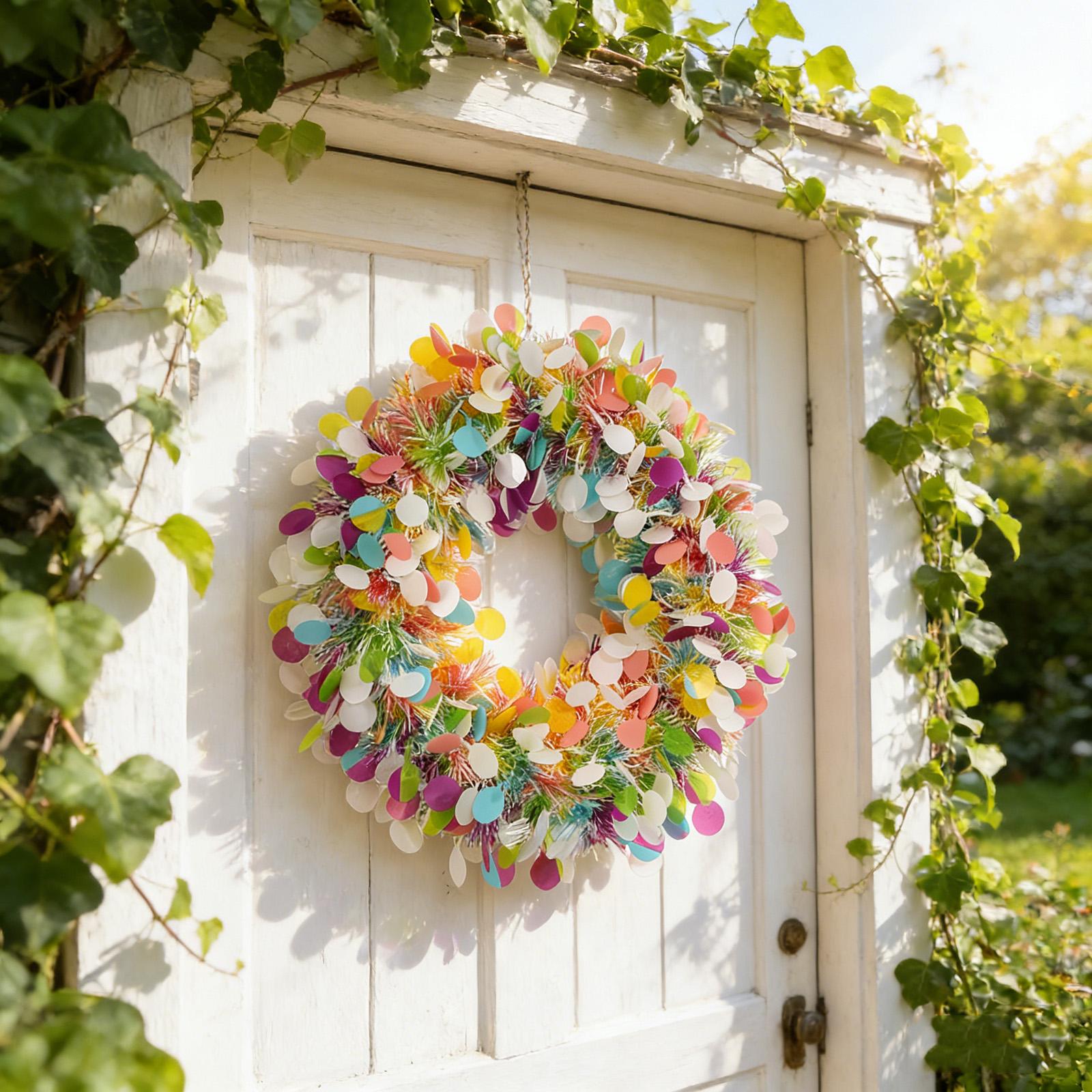

Spring And Summer Floral Wreath Door Hanging Simulation Artificial Floral Wreath Decoration Door Hanging One Size